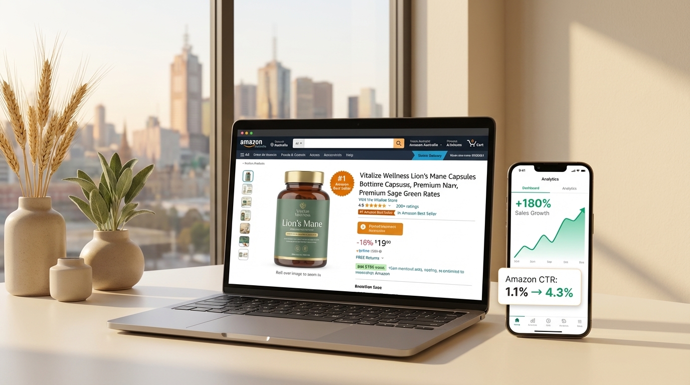 Vitalize Wellness Amazon CTR improvement 180 percent sales growth results